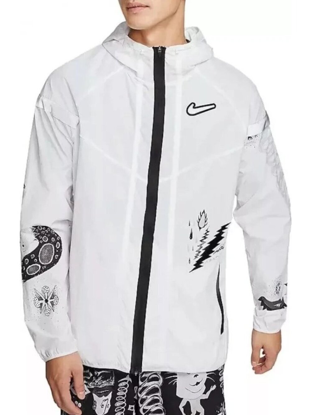 Men Nike Windrunner Wild Run Jacket White Dragon Sweater CJ5820-100 Size 2XL